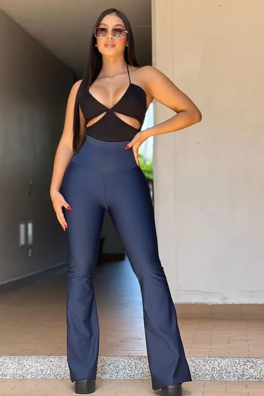 Leggins faja , pata elefante Azul